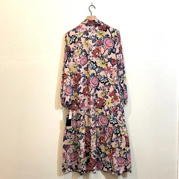 Halogen Floral Long Sleeve Popover Shirtdress - Pink, Size Small - Pink - Picture 4 of 8